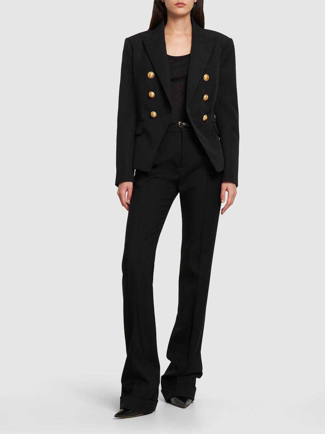 Balmain レディース ブラック ダブルブレステッドブレザー Balmain レディース ブラック ダブルブレステッドブレザー