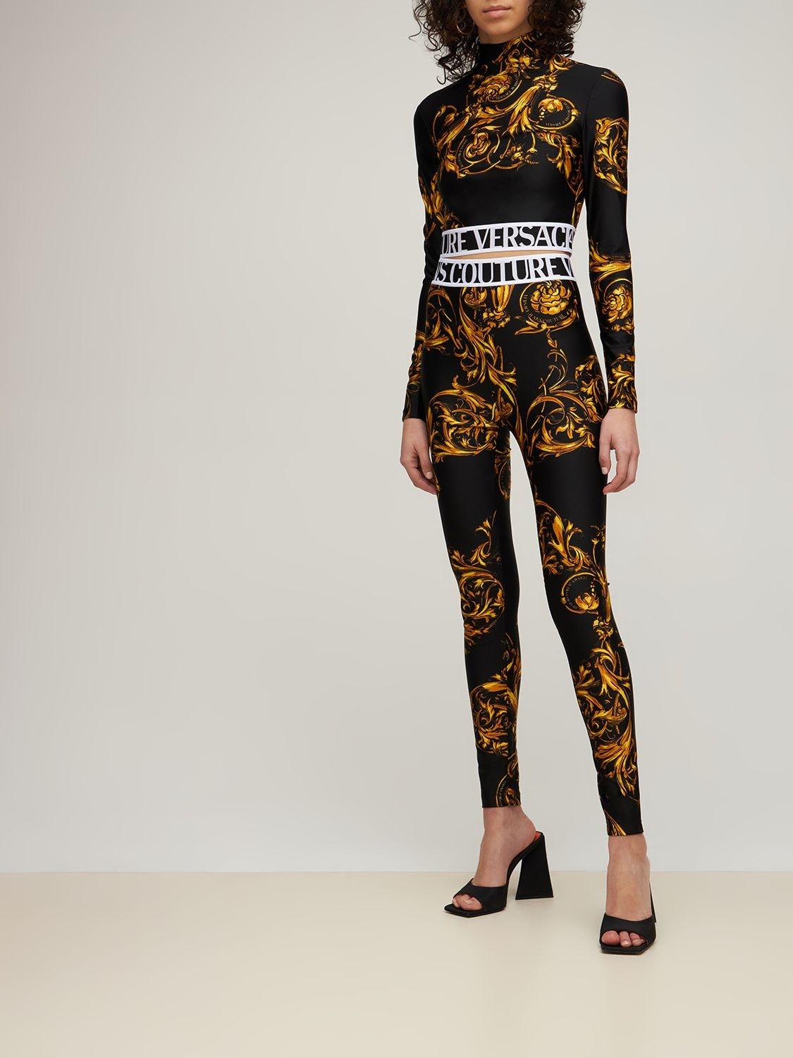 SPACE PRINT LYCRA SPORTS BRA for Women - Versace Jeans Couture sale