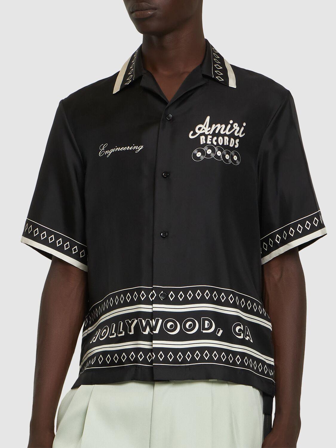 AMIRI RECORDS SHORT SLEEVE SHIRT やす ブラック