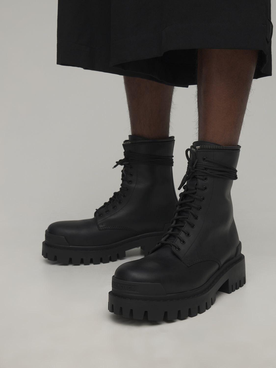 Balenciaga Master Leather Boots in Black for Men | Lyst