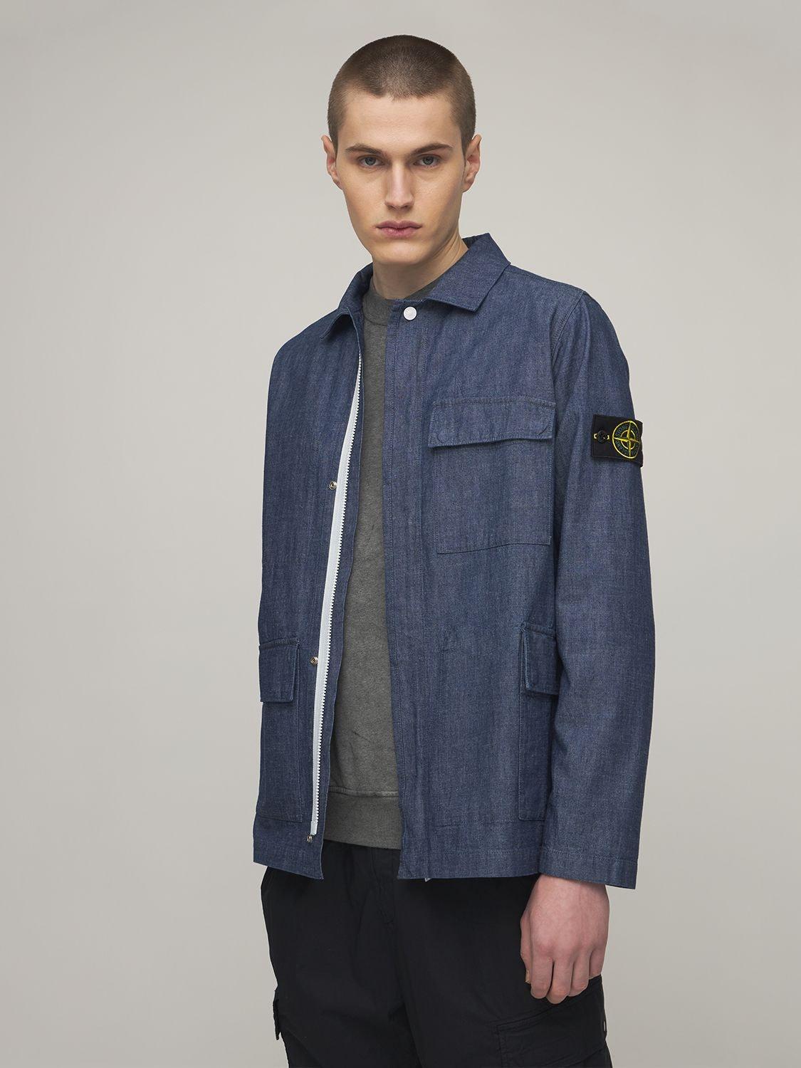 stone island washed canvas overshirt