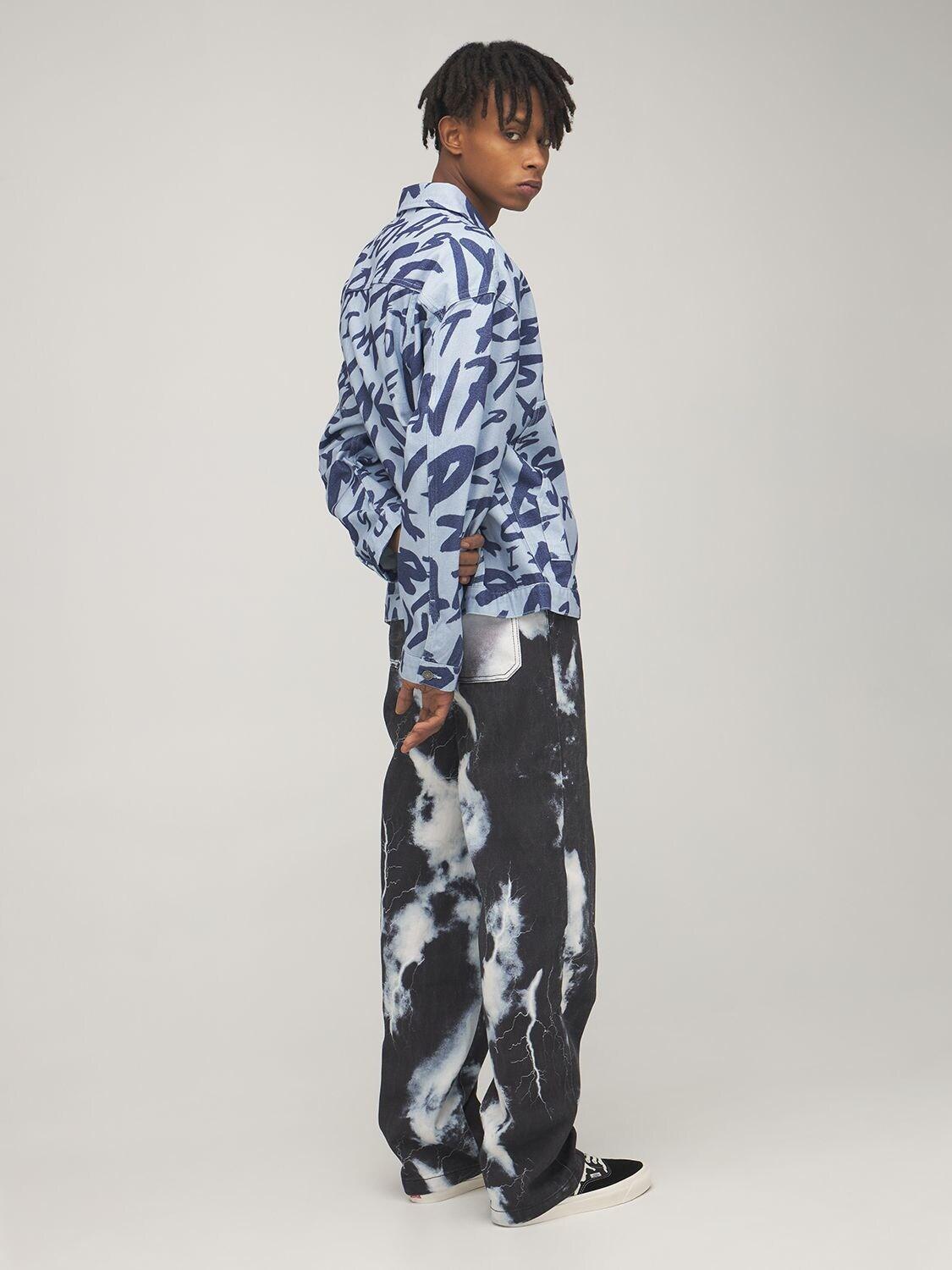 Jaded London Denim Lightning Cloud Printed Skater Jeans in Black/Grey  (Blue) for Men | Lyst