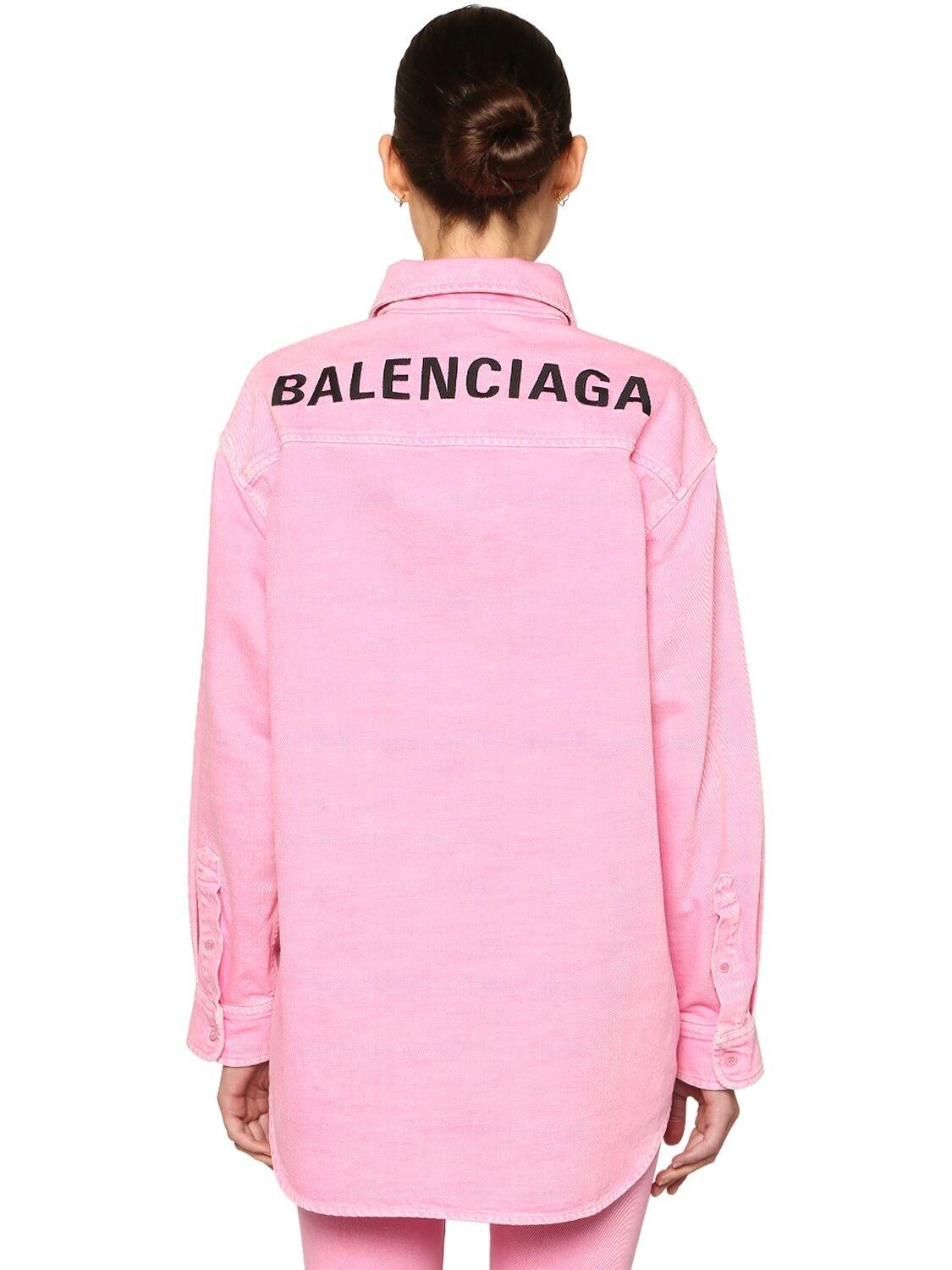 Balenciaga Overwear  TShirt Back Logo in pink 826595
