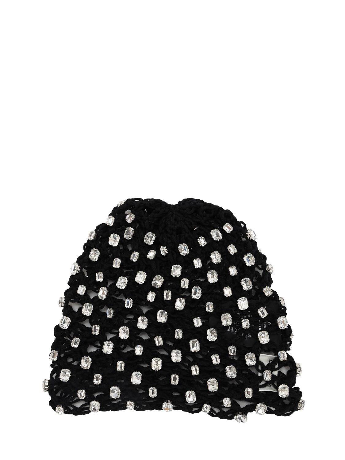 Saint Laurent Crystal-encrusted Cotton Beanie in Black - Save 31% - Lyst
