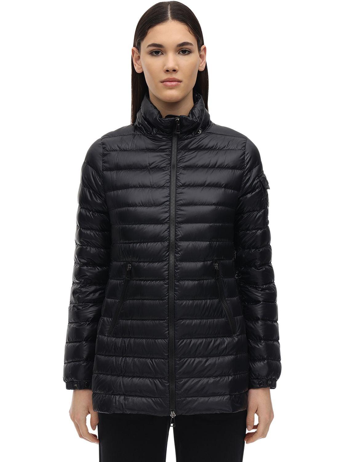 Moncler Synthetic Menthe Giubbotto Hooded Drawstring Puffer Coat in Black -  Save 43% - Lyst