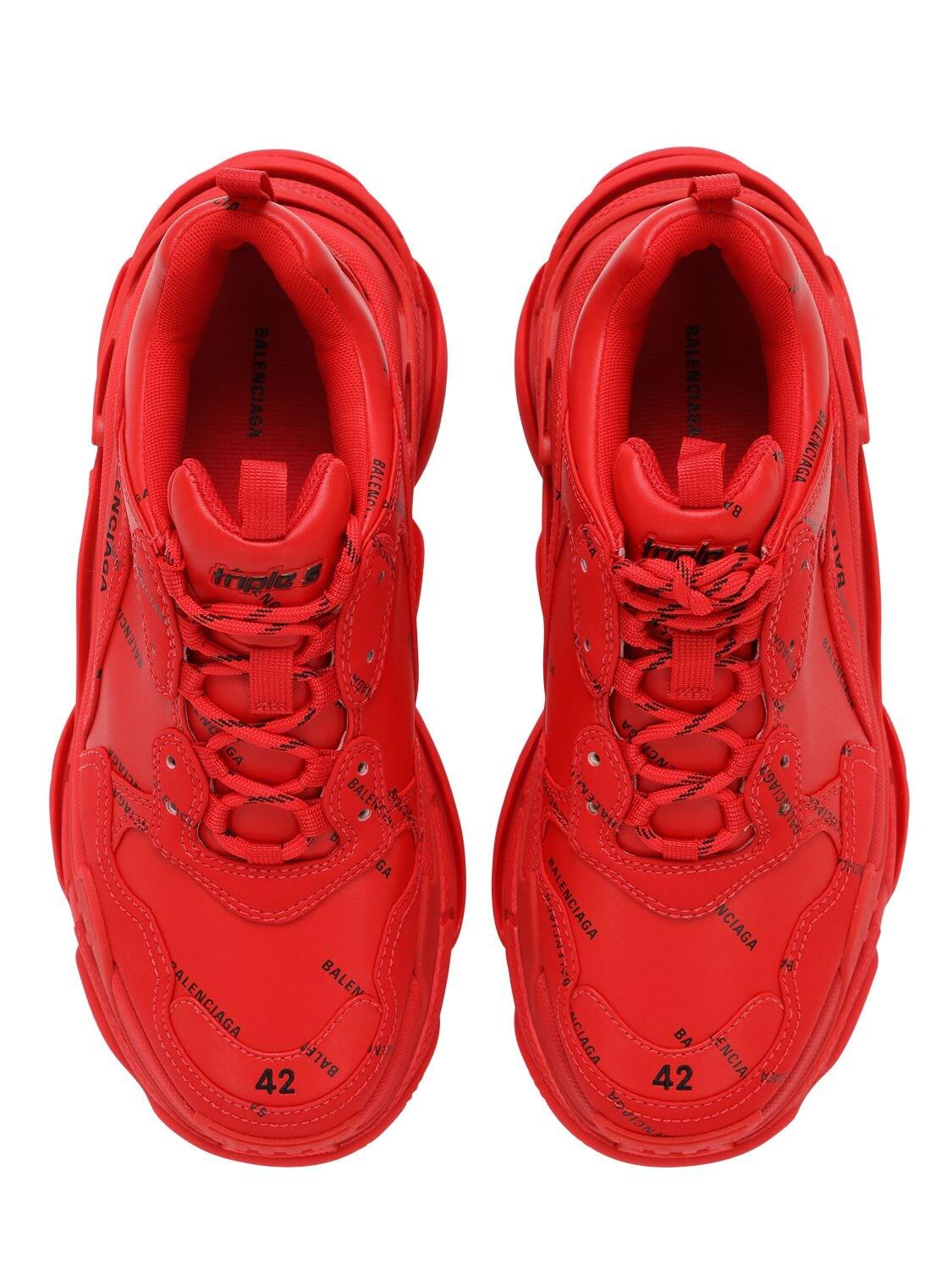 Men's Triple S Clear Sole Sneaker in Red