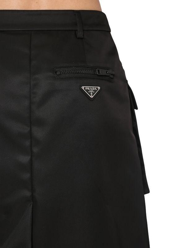 Prada Nylon Gabardine Cargo Skirt in Black | Lyst