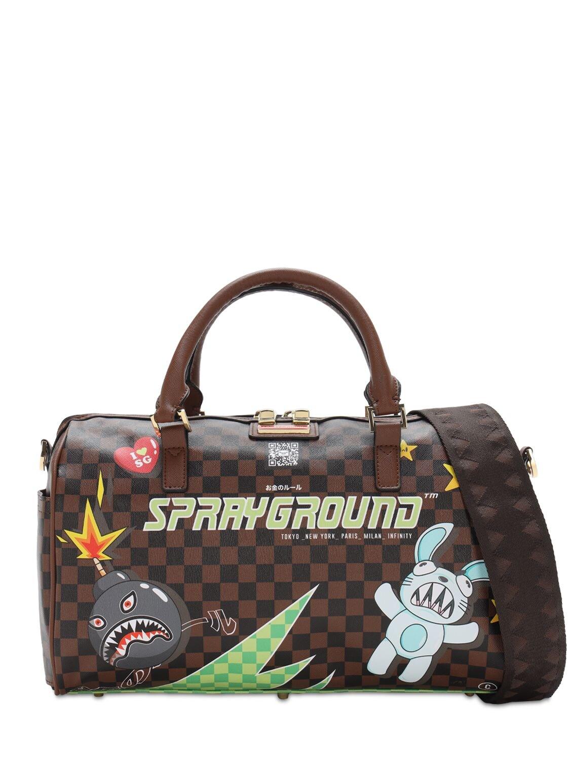 SPRAYGROUND: backpack in vegan leather with thunder sharks print - Brown
