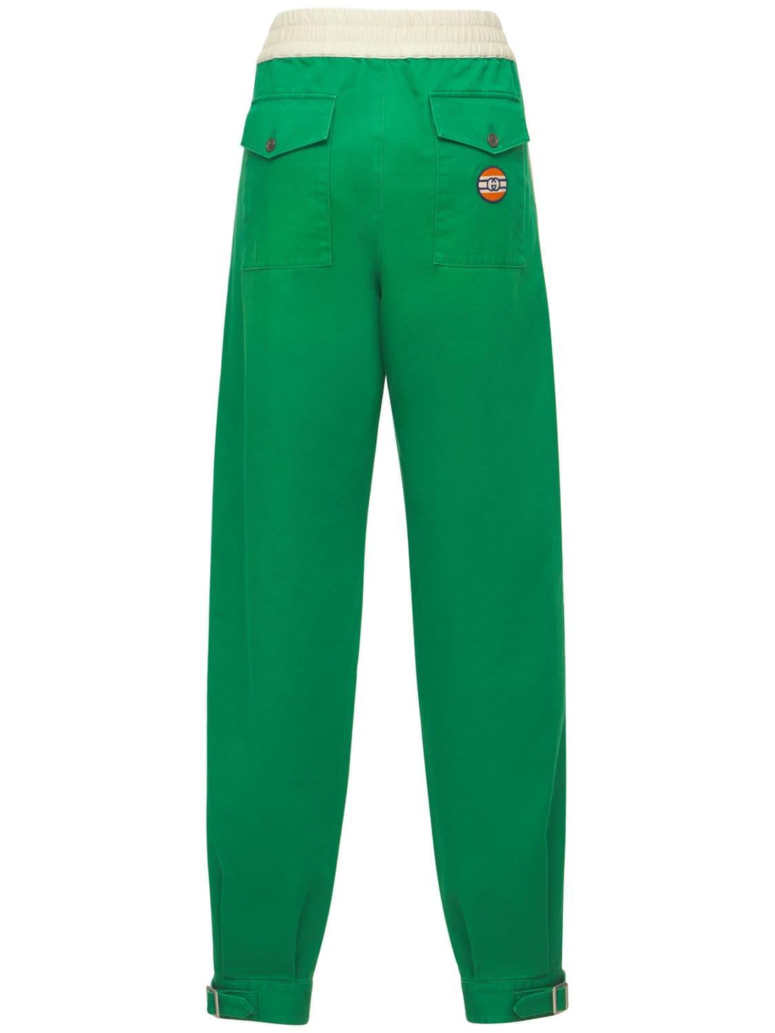 Gucci Military Cotton Drill Pants, Logo-print Pattern in Green | Lyst