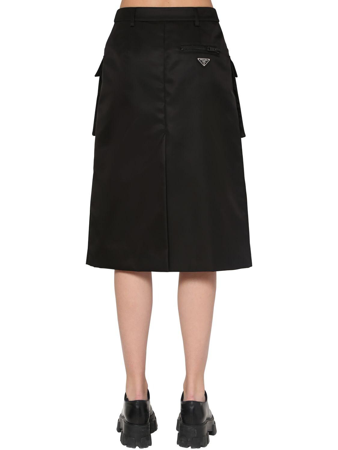 Prada Nylon Gabardine Cargo Skirt in Black | Lyst