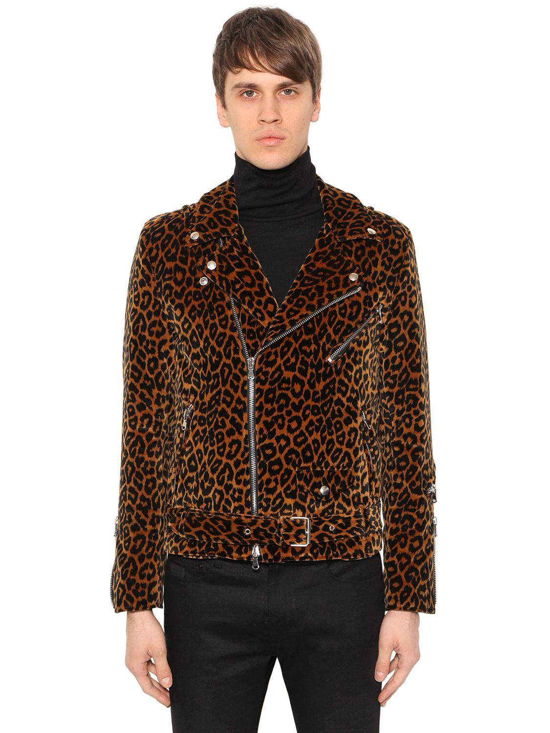 leopard biker jacket