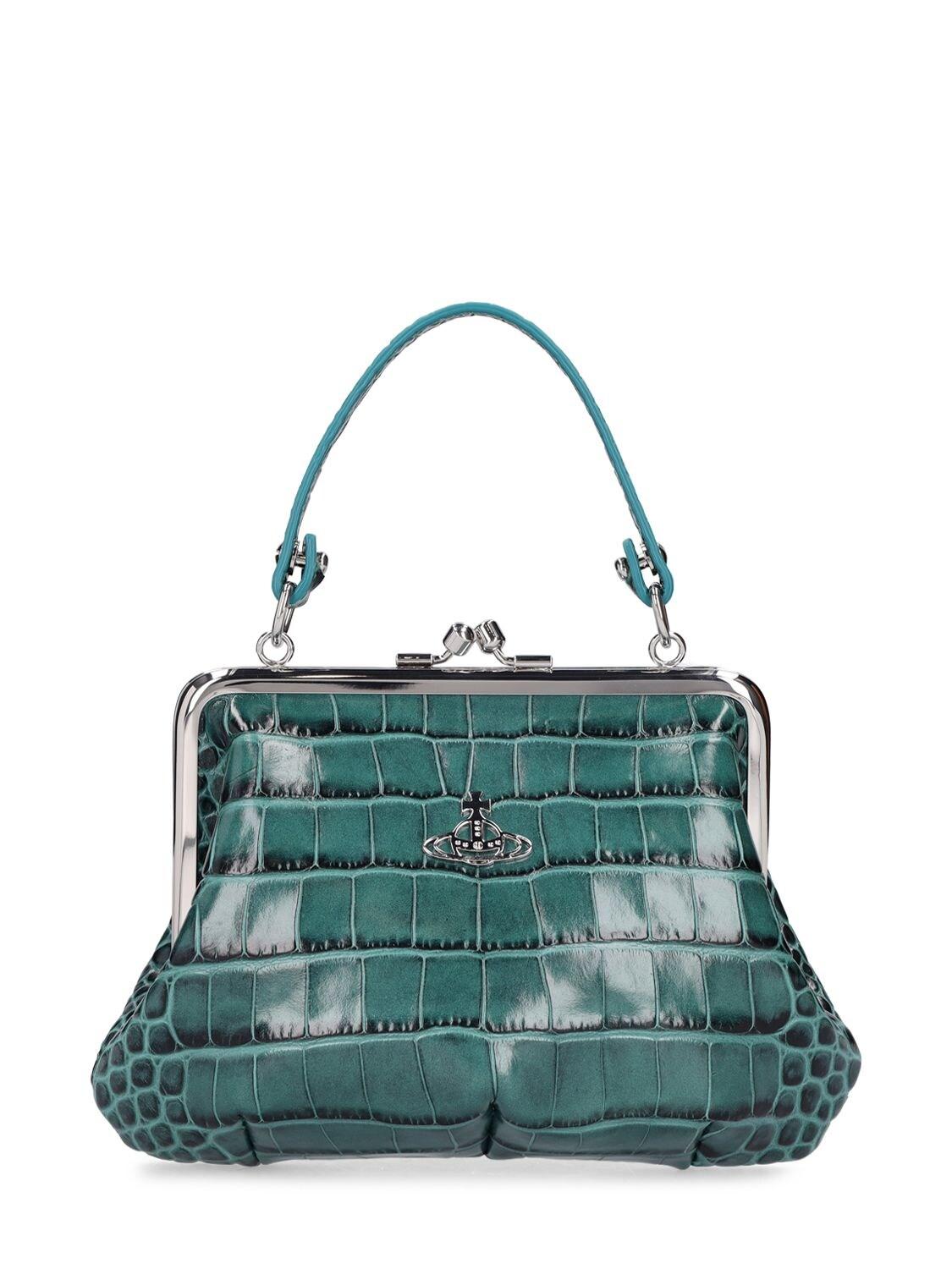 Vivienne Westwood Granny Frame Croc Embossed Leather Bag in Green Lyst UK