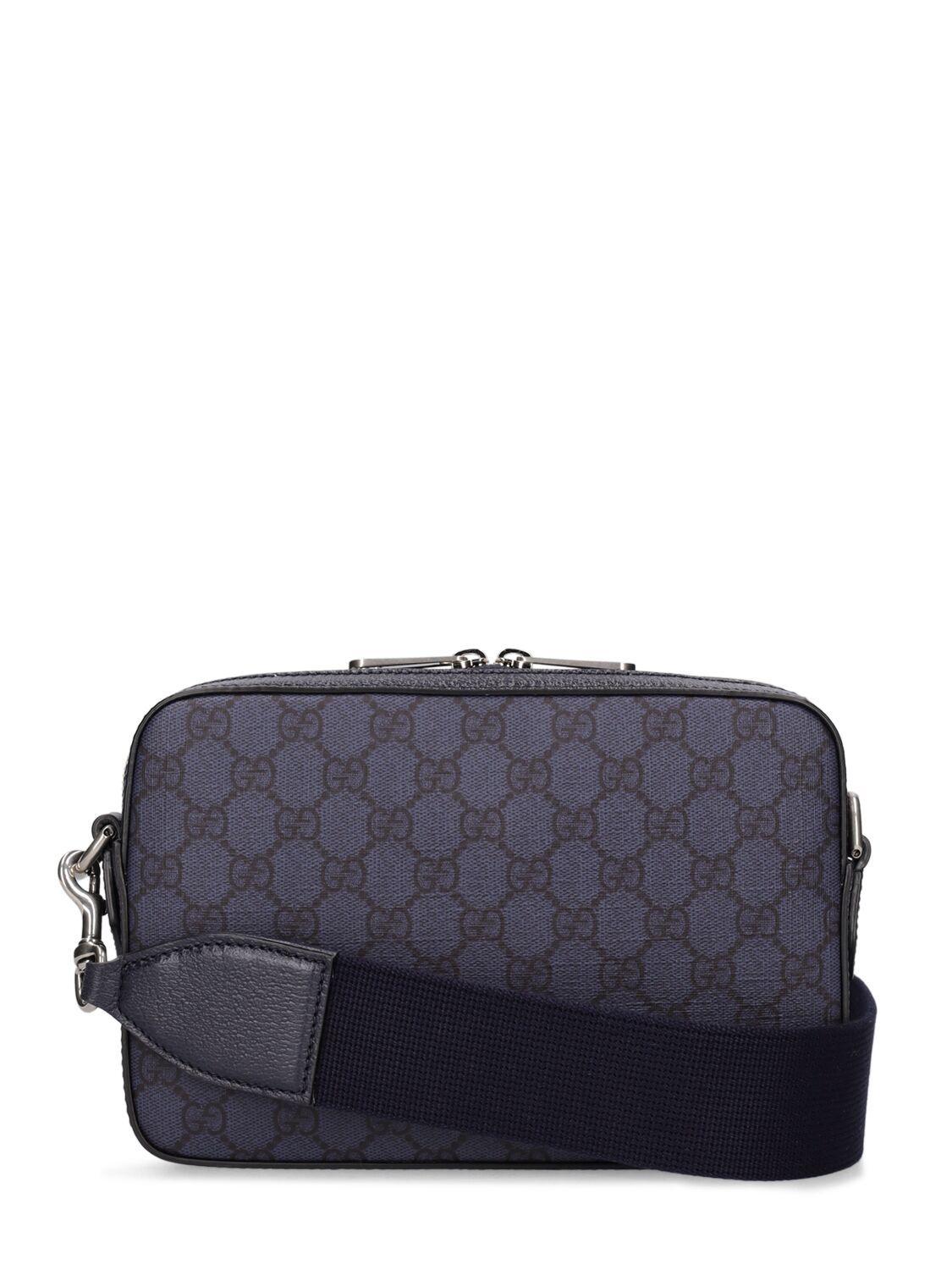 Gucci Ophidia gg Supreme Crossbody Bag in Blue for Men