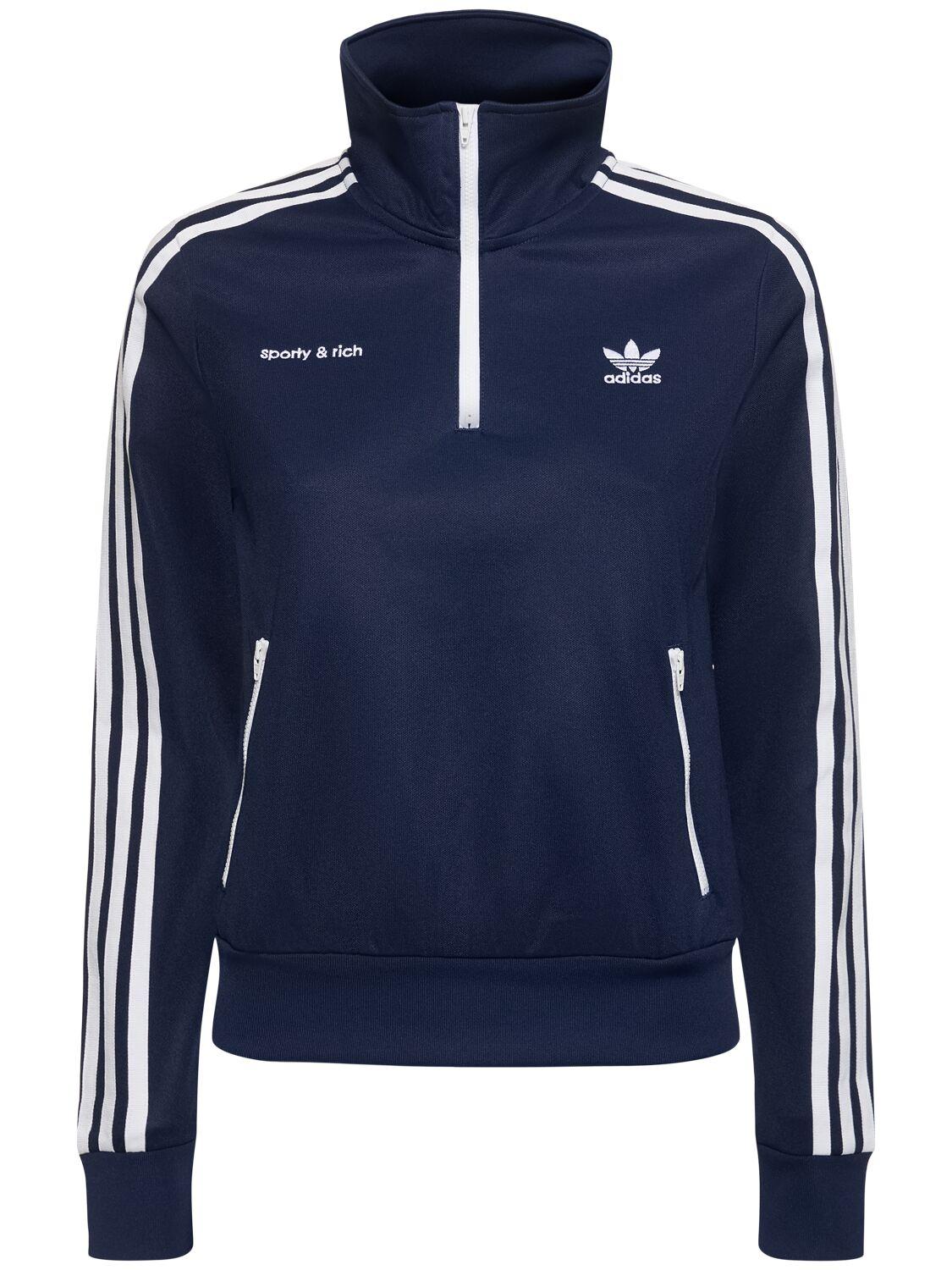 WMNS) adidas x Sporty & Rich Half-Zip Track Jacket 'Green