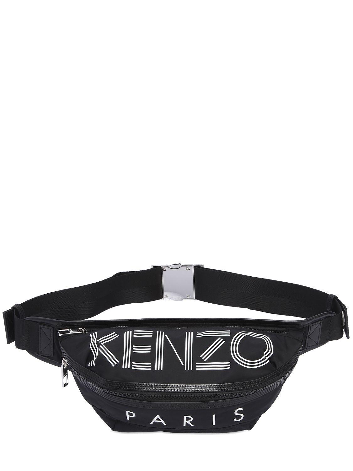 KENZO Synthetic Logo Printed Nylon Belt Bag in Black for Men - Save 9% ...