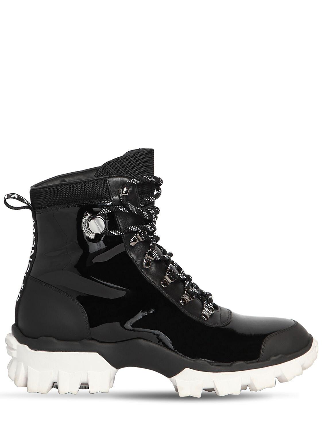 Moncler Leather Helis Boots in Black - Lyst