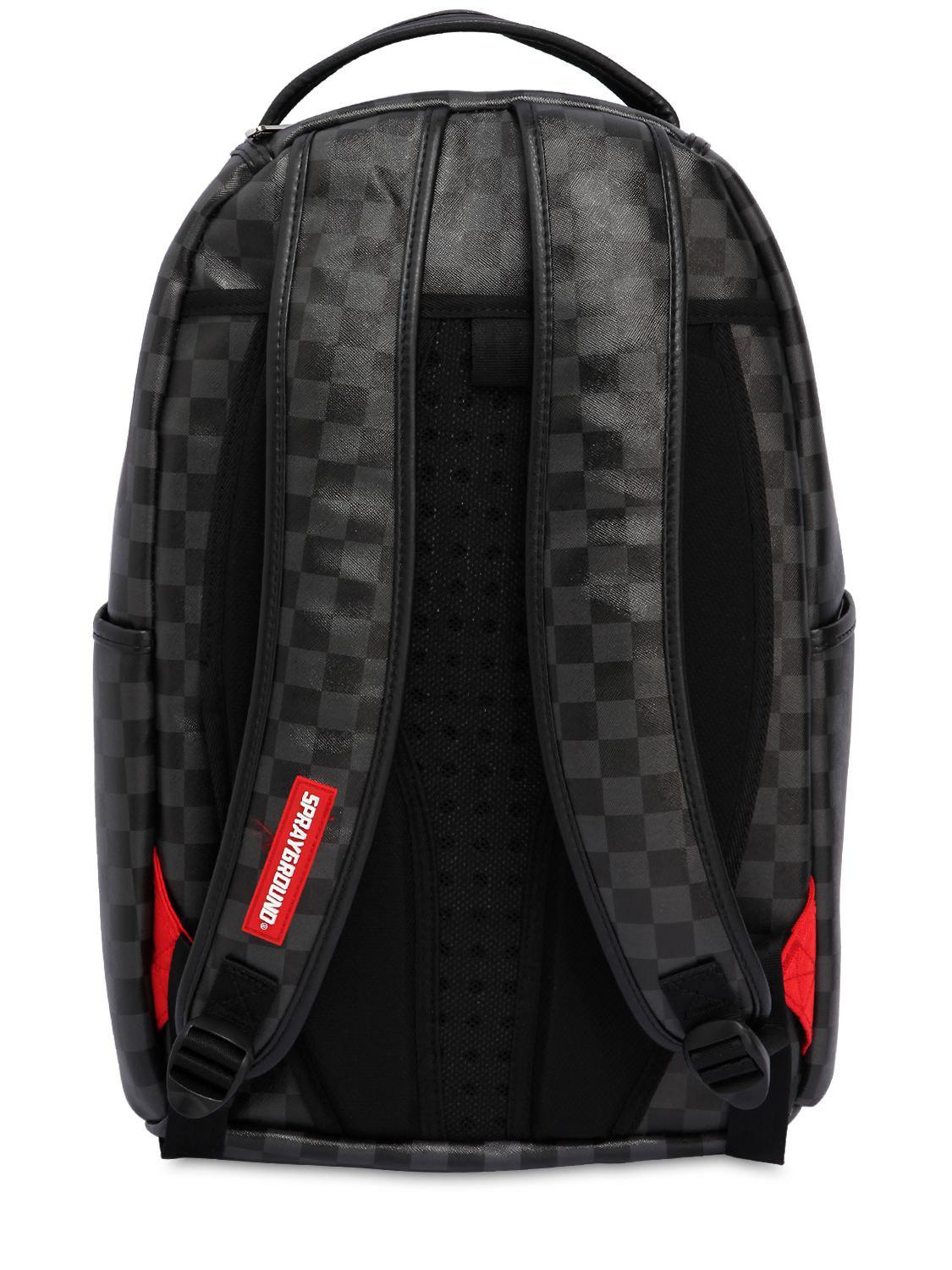 Sprayground Black Checkered Shark In Paris Backpack for Men Lyst