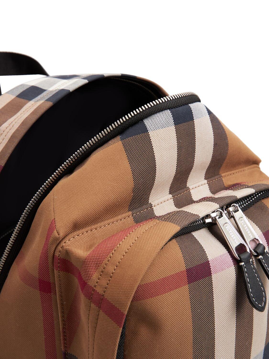 Burberry Large Jack Check Cotton Canvas Backpack in Brown for Men
