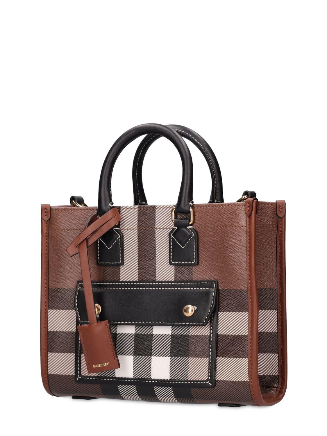 Burberry - Mini Monogram Raffia-effect Freya Tote  HBX - Globally Curated  Fashion and Lifestyle by Hypebeast