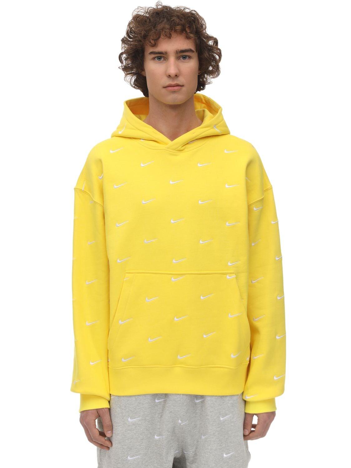 yellow nike swoosh hoodie