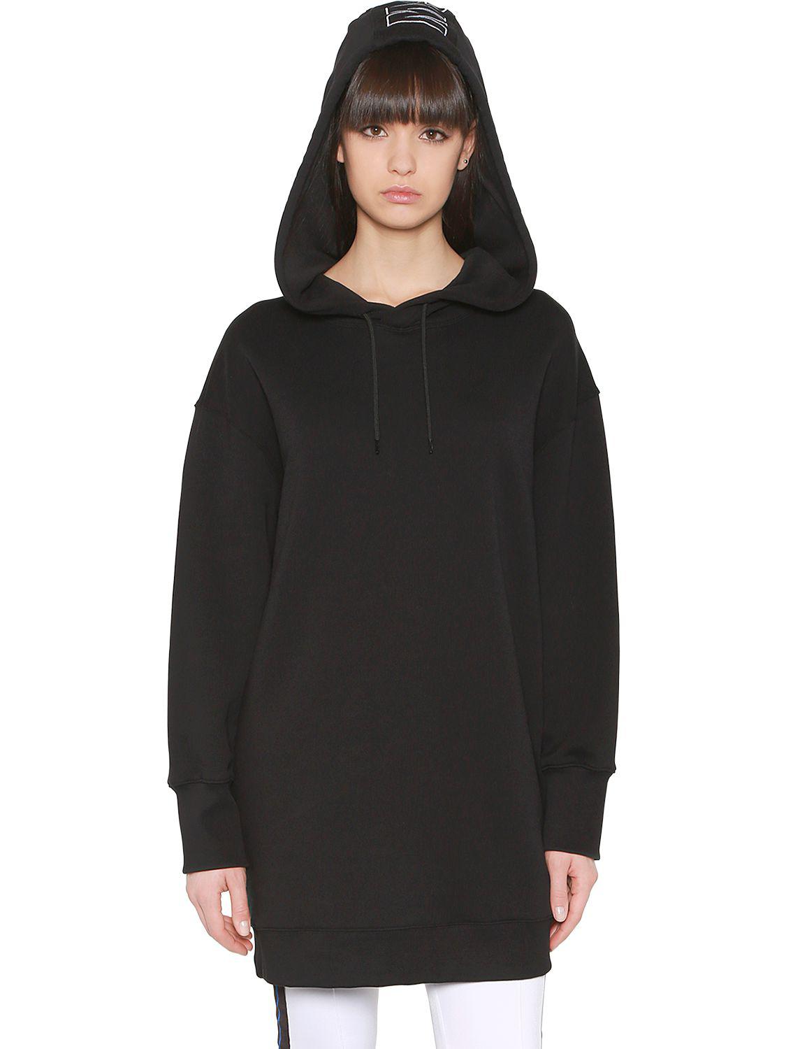 Lyst - Msgm Oversized Embroidered Cotton Sweatshirt in Black