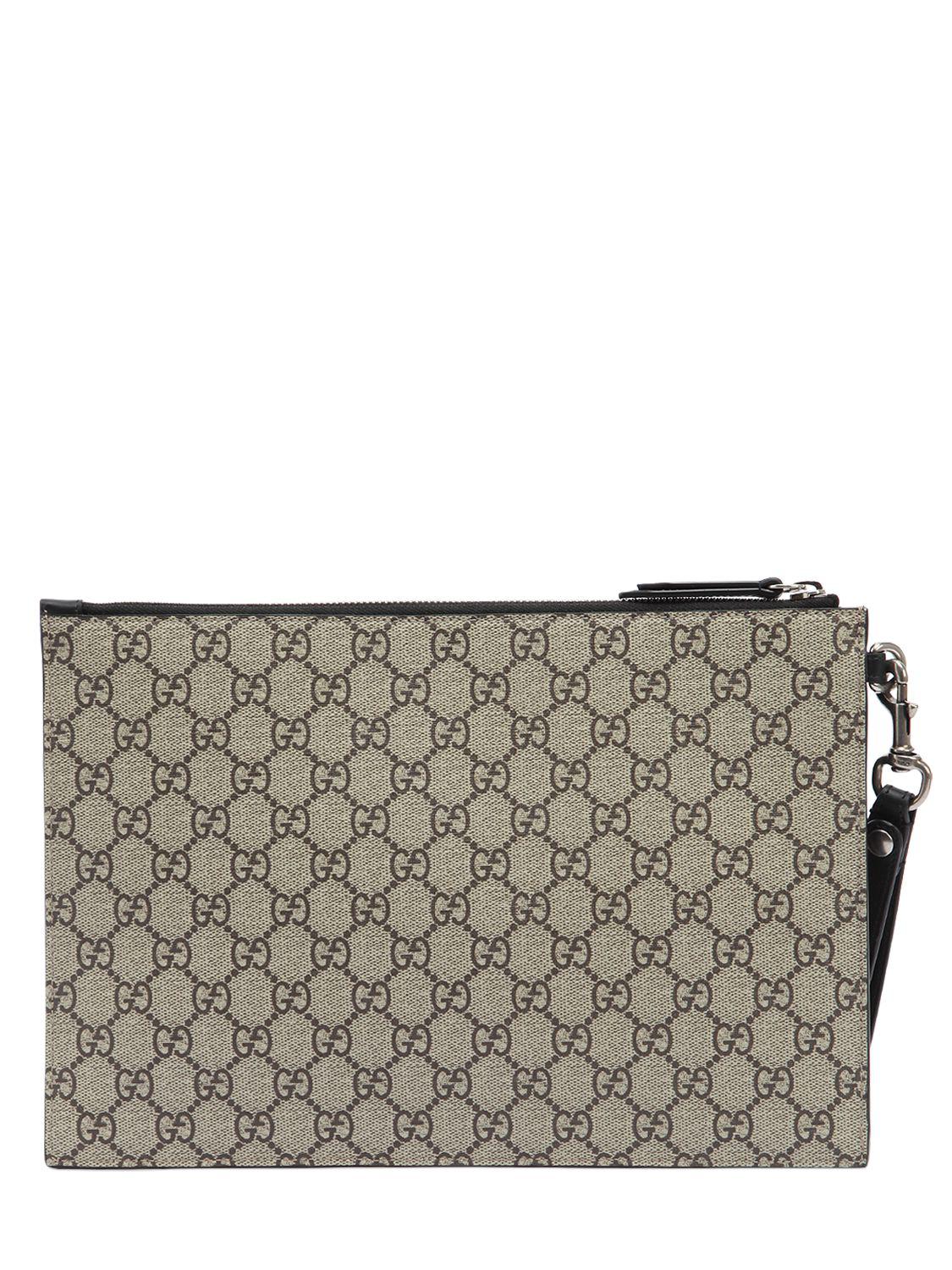 Pochette Gg Supreme Imprime Chat Cuir Gucci En Coloris Neutre Lyst