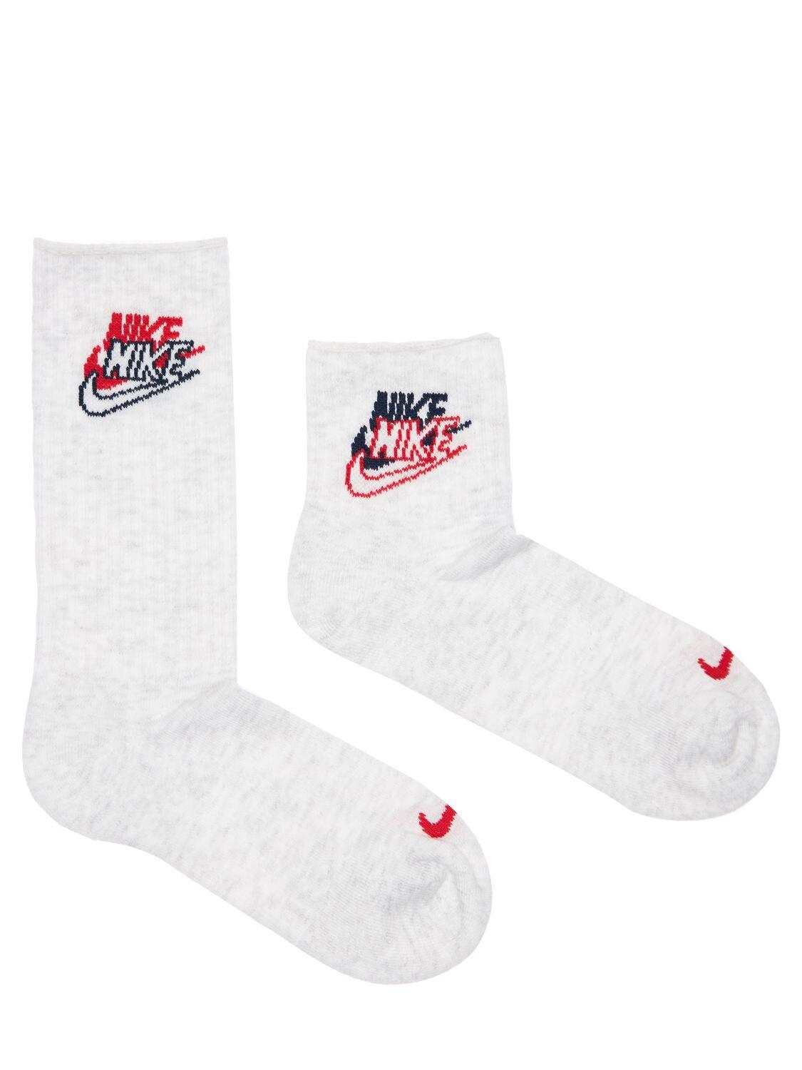 Nike Pack Of 2 Heritage New Vintage Socks in White for Men | Lyst