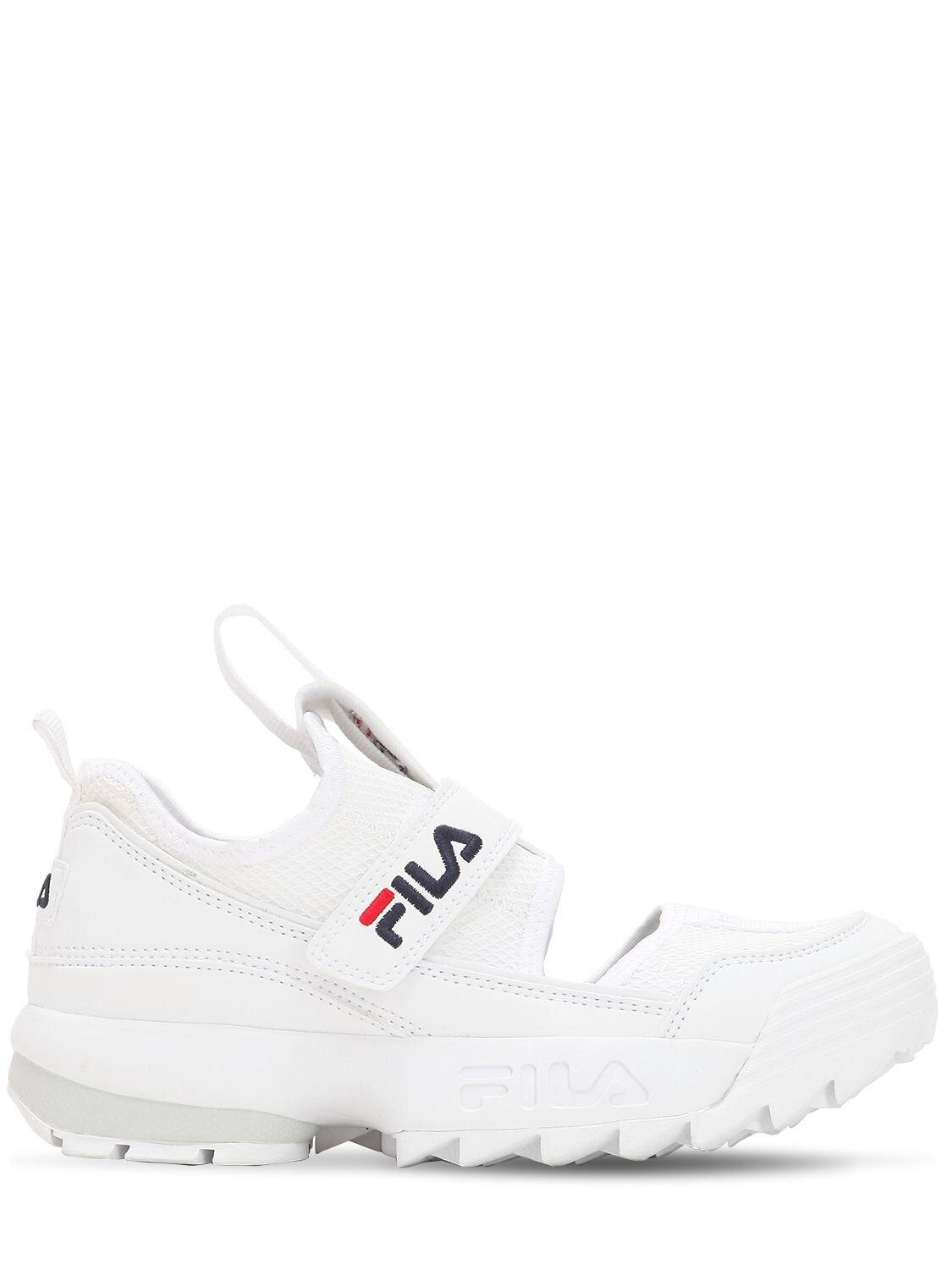 Fila Disruptor Half Sandal Flats in White | Lyst