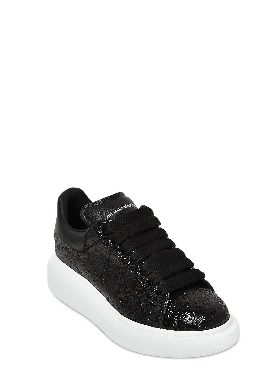 alexander mcqueen trainers black leather