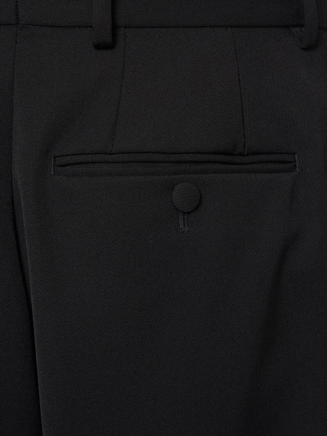 Dolce & Gabbana メンズ ブラック ウールワイドパンツ パンツ