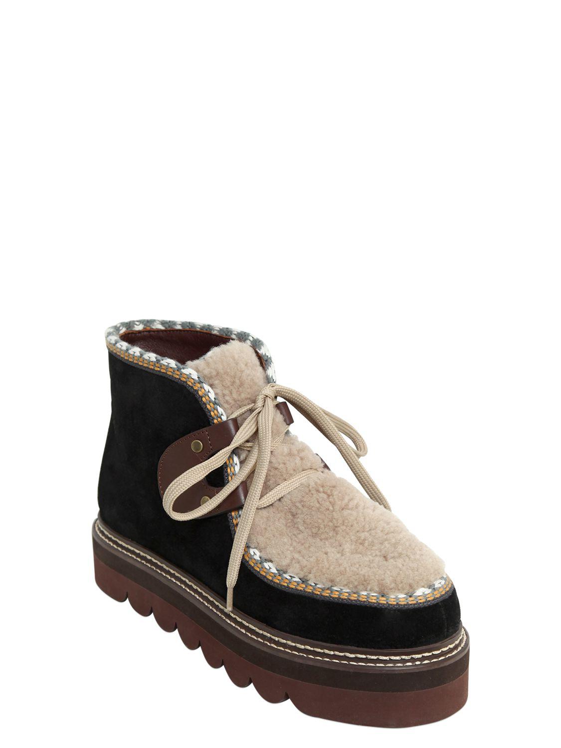see by chloe shearling boots