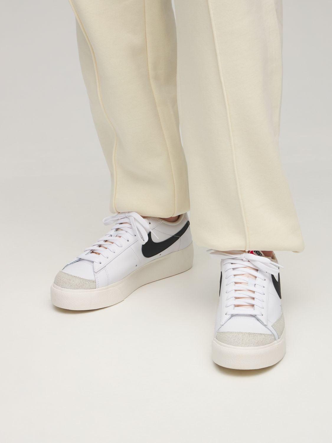 Nike Blazer Low Platform Sneakers in White,Black (White) - Lyst