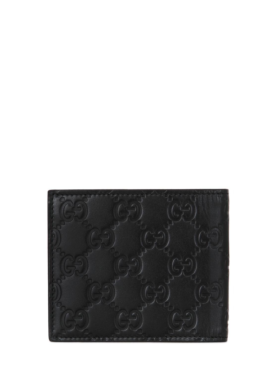 Gucci wallet money clip bi-fold wallet men's GG embossed black 676656  1W3AN1000