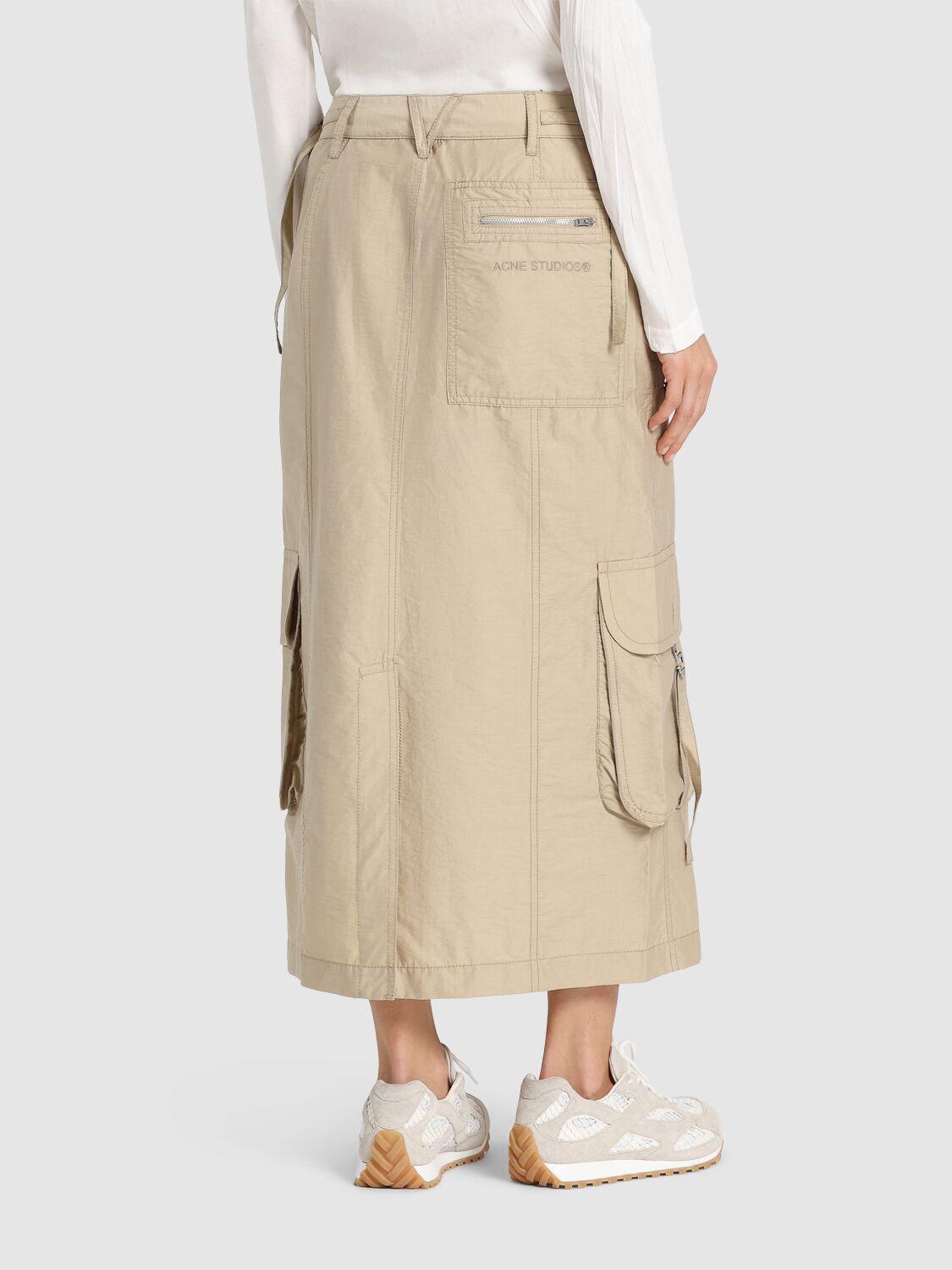 【Acne Studios】コットンブレンドカーゴロングスカート Acne Studios カーゴ マキシスカート ナチュラル | Lyst