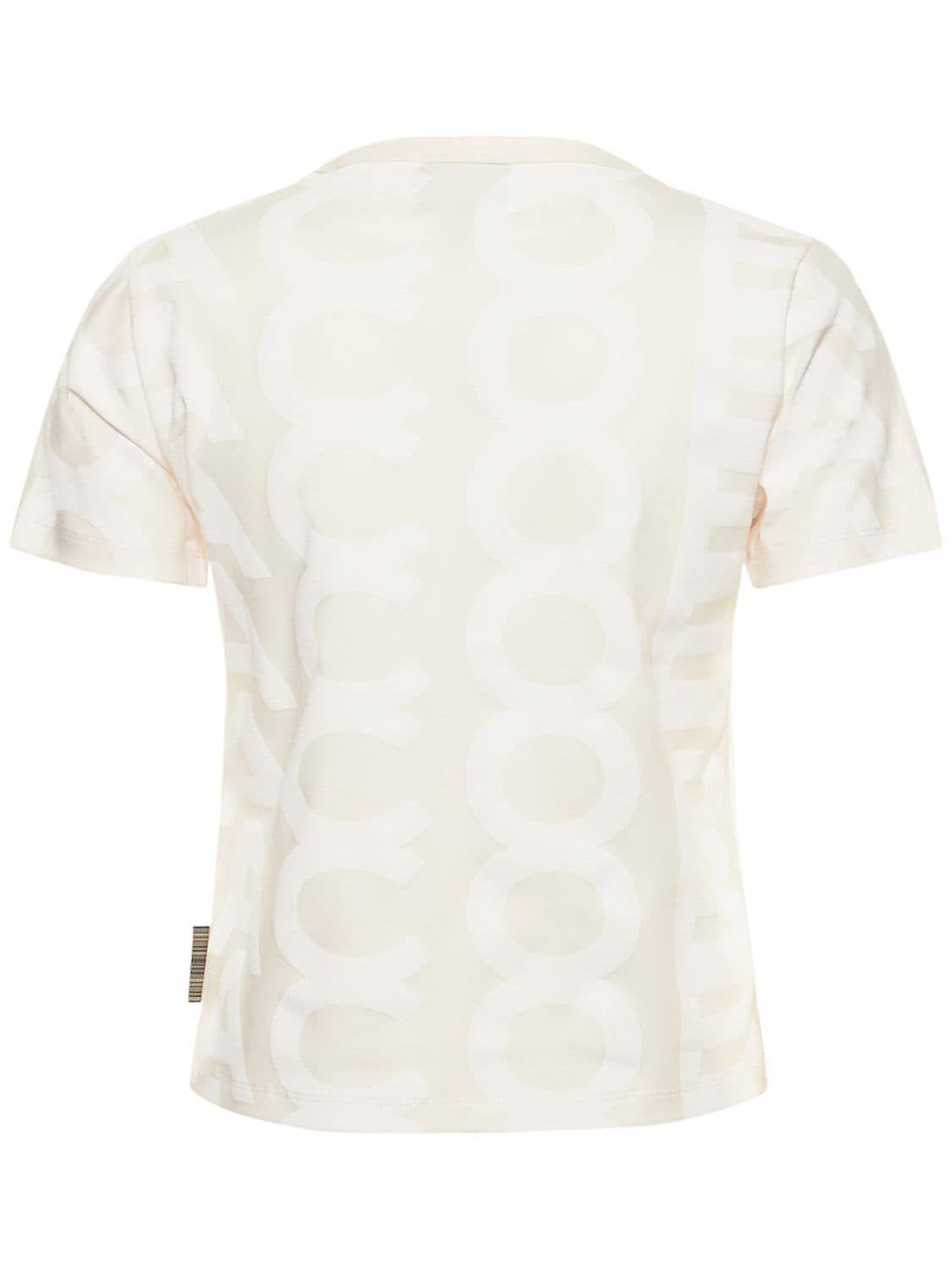 Marc Jacobs The Monogram Baby Tee in Silver/Bright White, Size Xs
