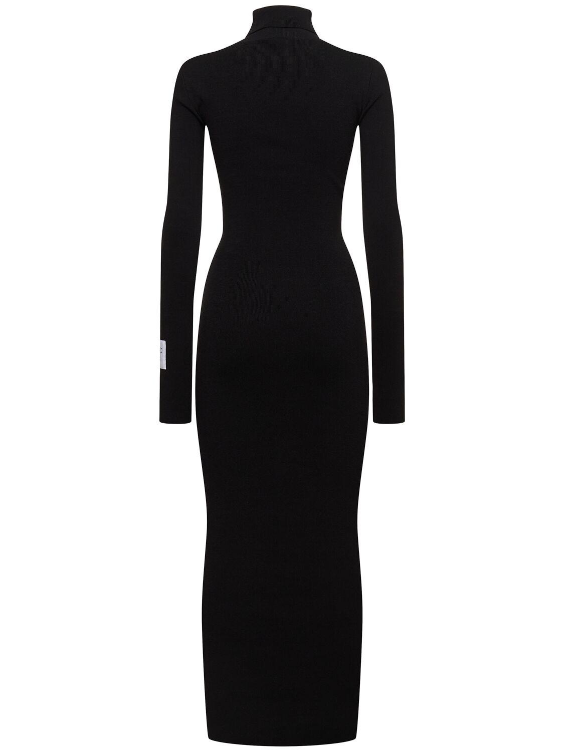 Moschino Cotton Long Sleeve Turtleneck Long Dress in Black Lyst UK