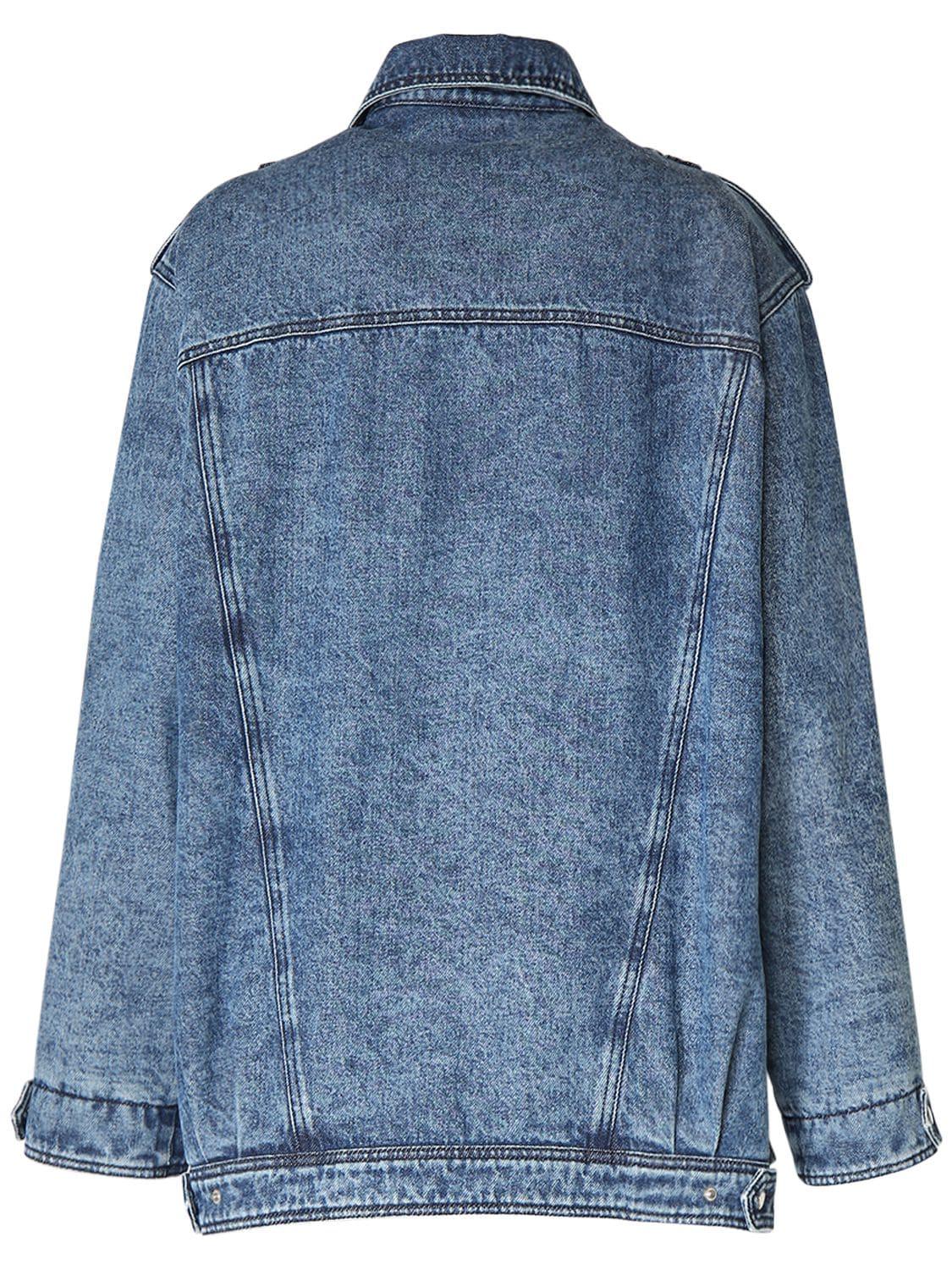 Isabel Marant Gepolsterte Denim-jacke Mit Taschen volta in Blau Damen Bekleidung Jacken Jeansjacken und Denimjacken 