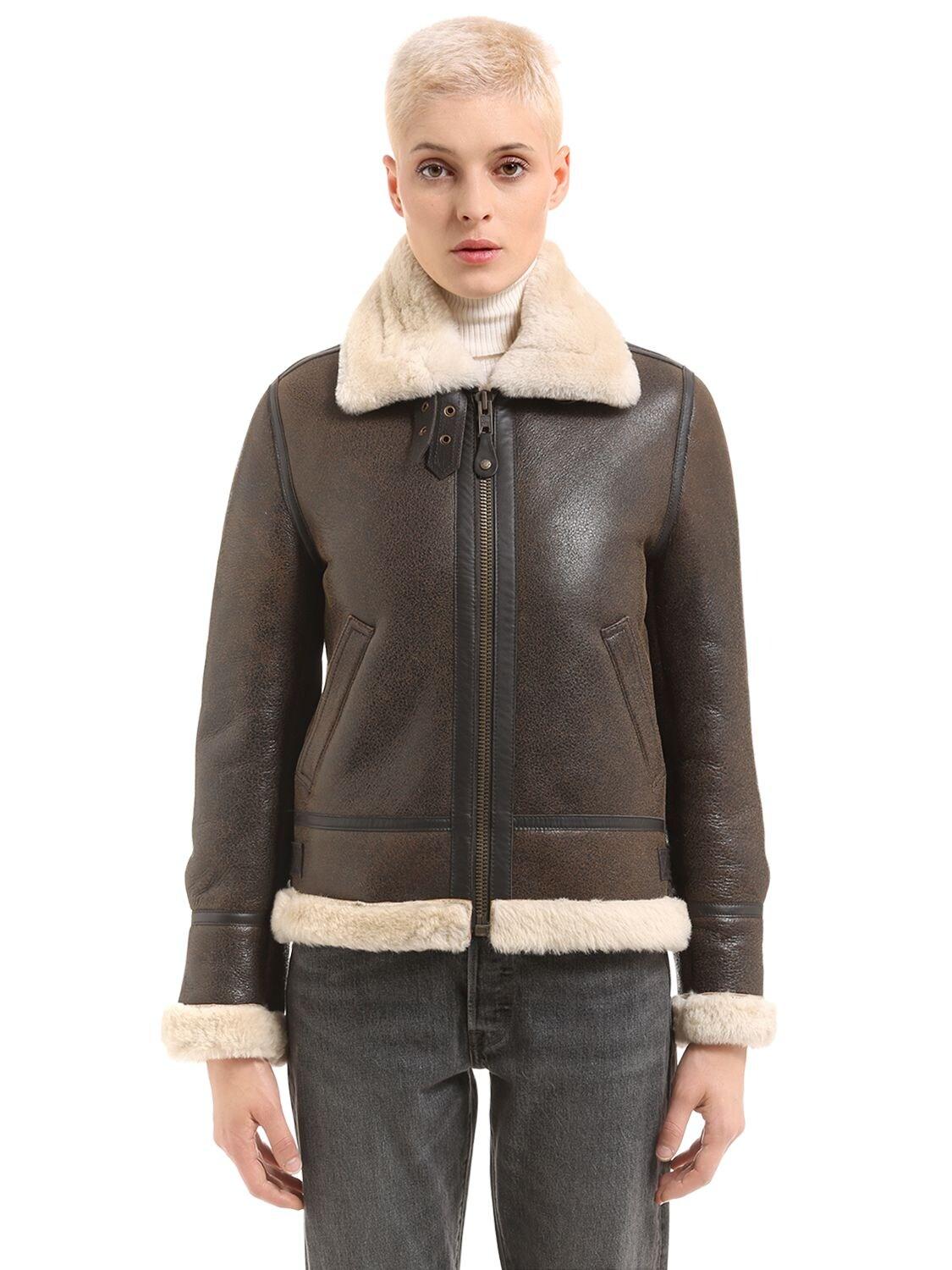 Schott Nyc Lcw 1257 Leather Aviator Jacket in Brown Lyst