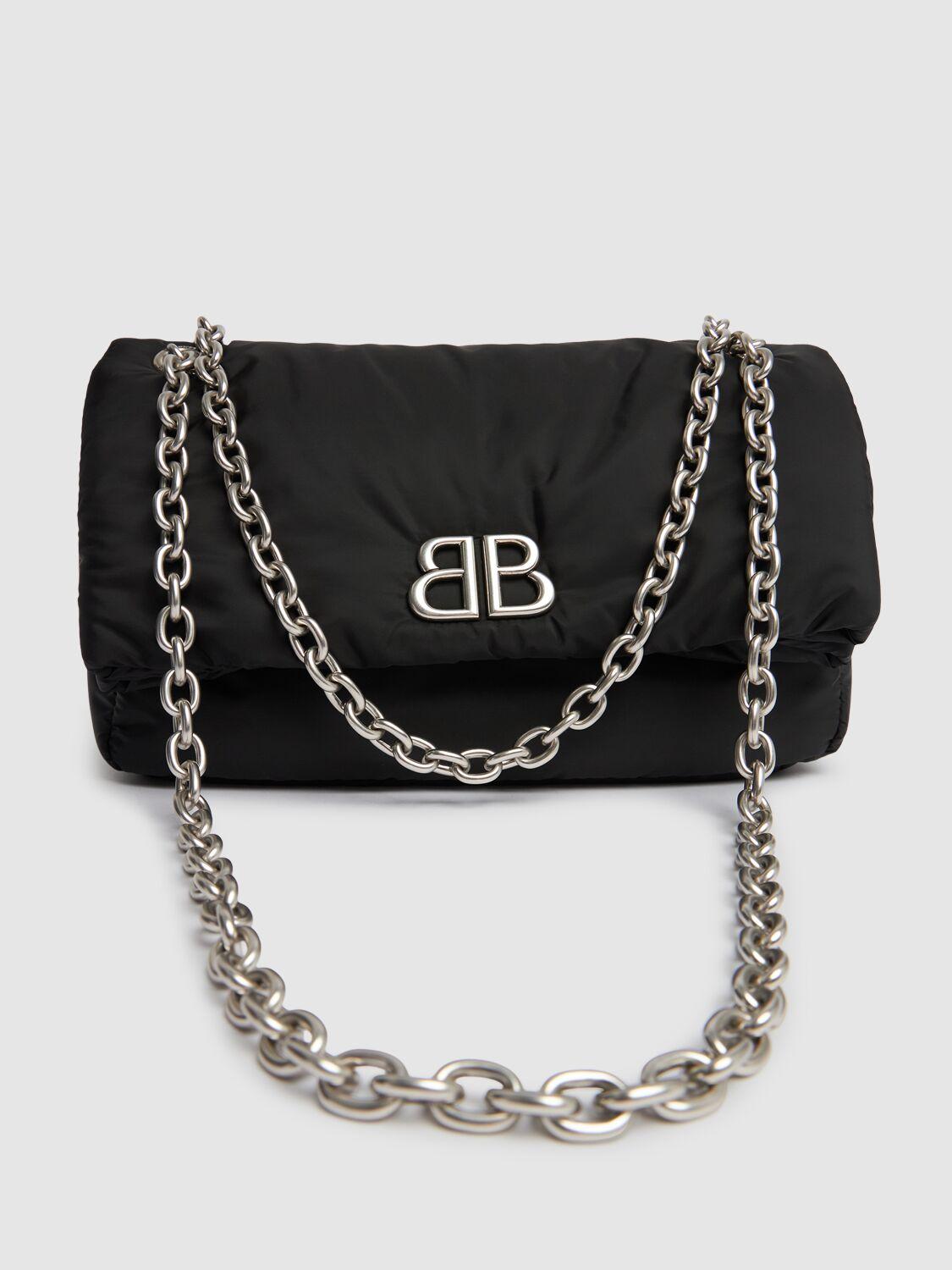 ショルダーバッグ・ポシェット BALENCIAGA BLACK NYLON MEDIUM MONACO SHOULDER BAG BALENCIAGA Monaco Sling Black Nylon Shoulder Bag New And