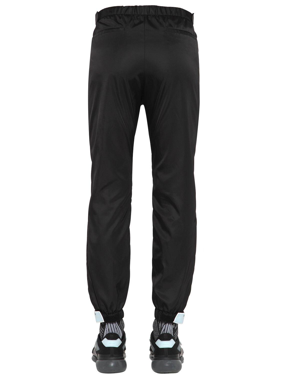 Prada Synthetic Nylon Gabardine Track Pants in Black for Men | Lyst