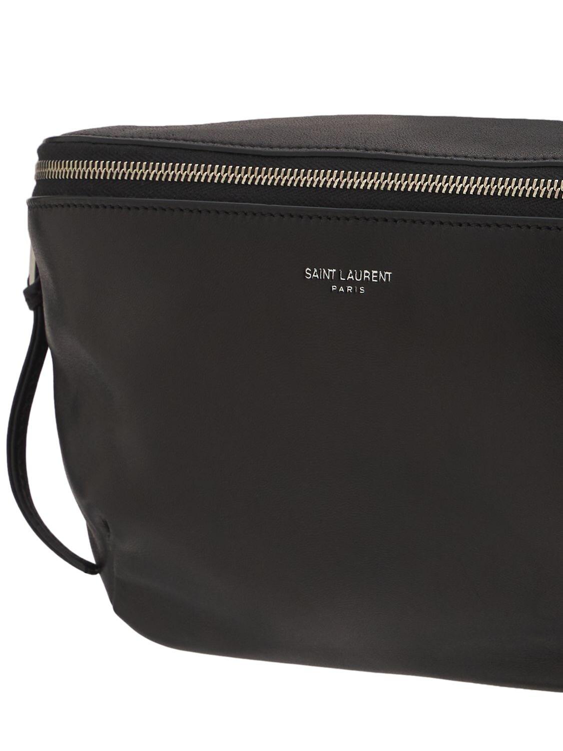 Saint Laurent Ysl Leather Belt Bag in Black for Men | Lyst
