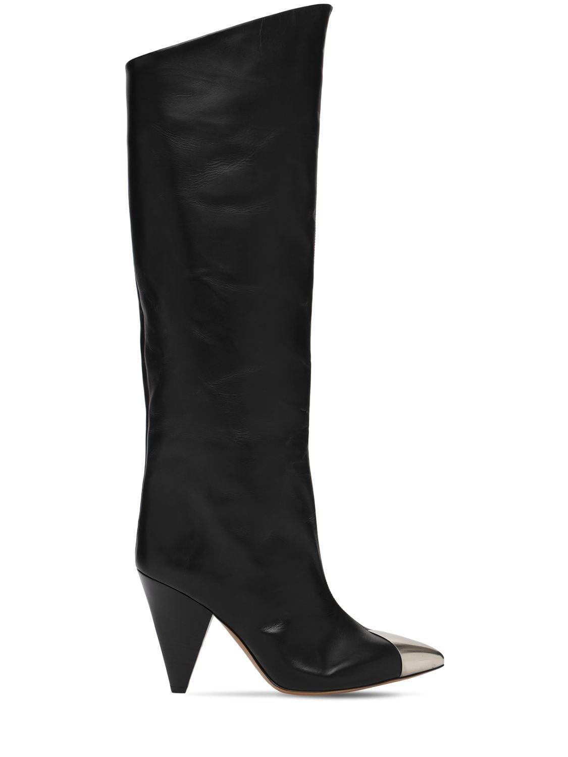 Isabel Marant 90mm Lelize Leather Tall Boots in Black - Lyst