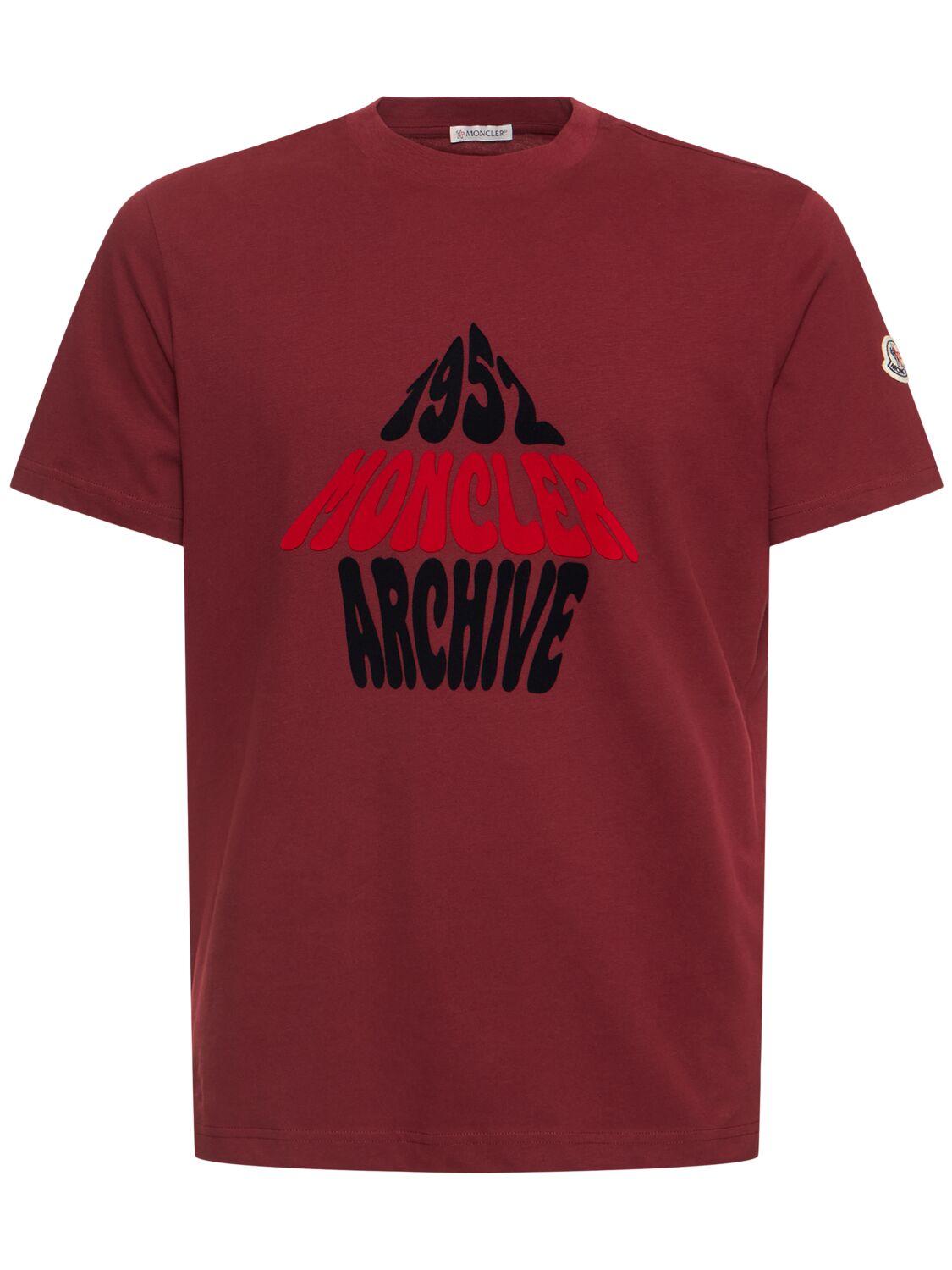 Moncler Emerized Cotton T shirt in Red for Men Lyst