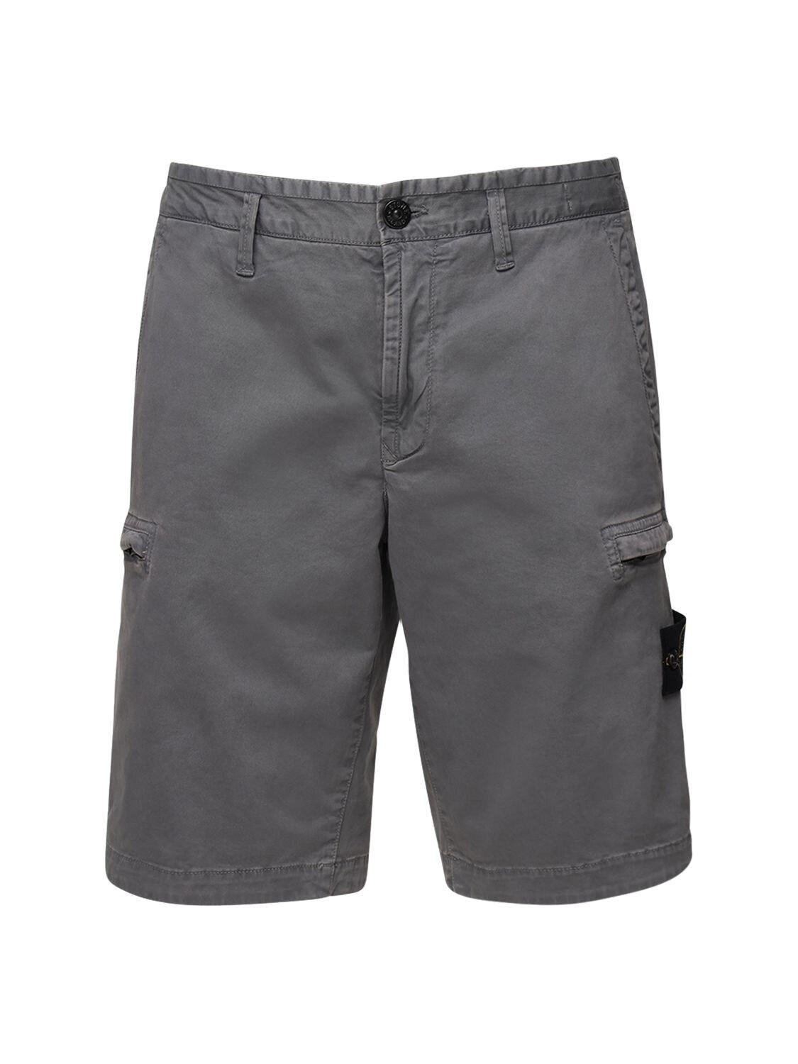 Stone Island T.co+old Stretch Cotton Shorts in Grey (Gray) for Men Lyst