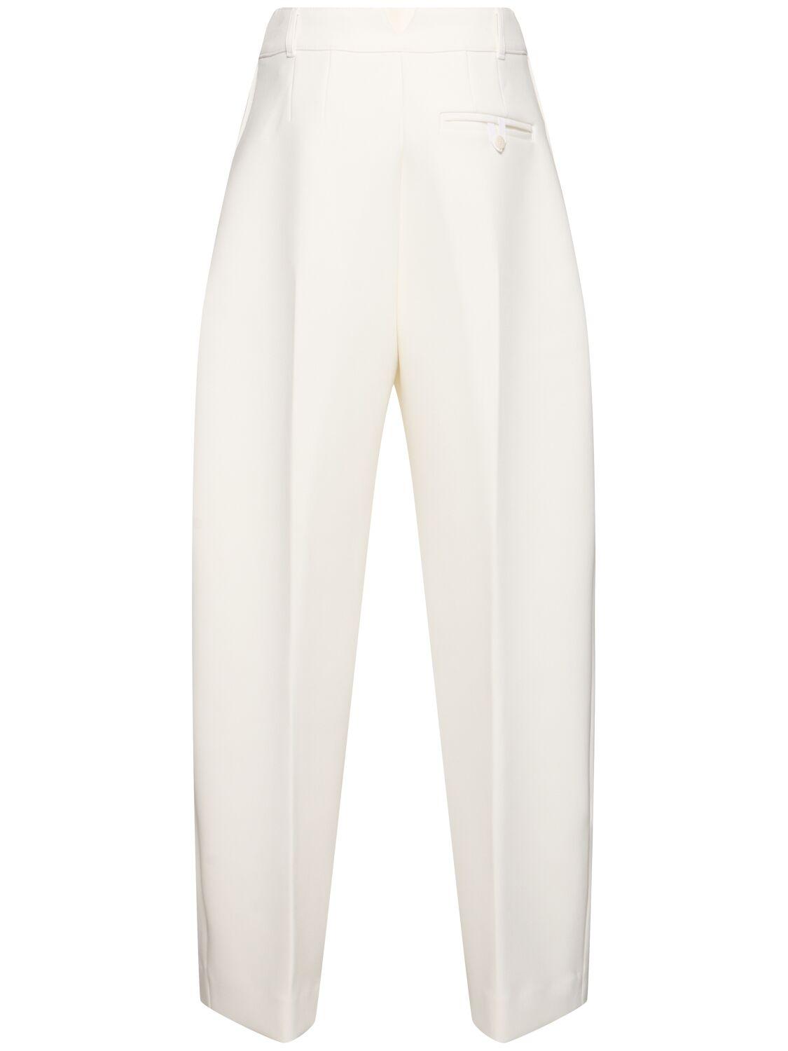 Jacquemus Le Pantalon Ovalo High Rise Pants in White | Lyst