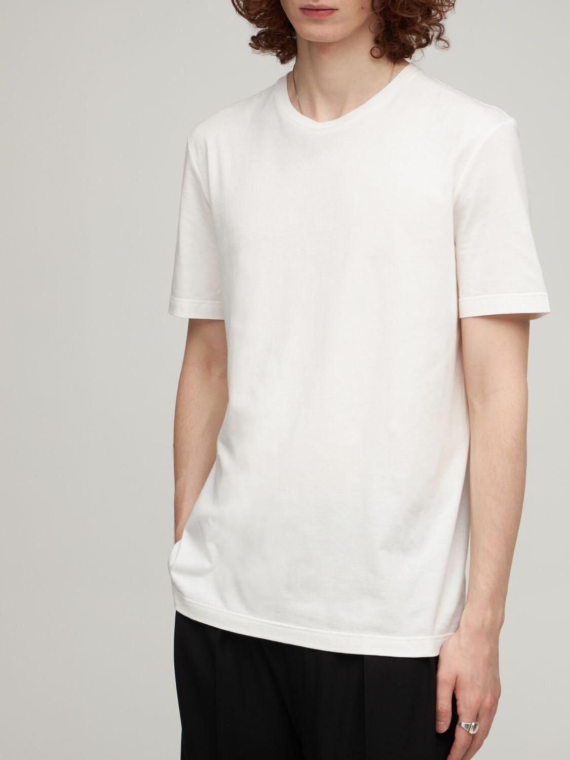 The Row Luke Regular Cotton Jersey T-shirt in White for Men | Lyst