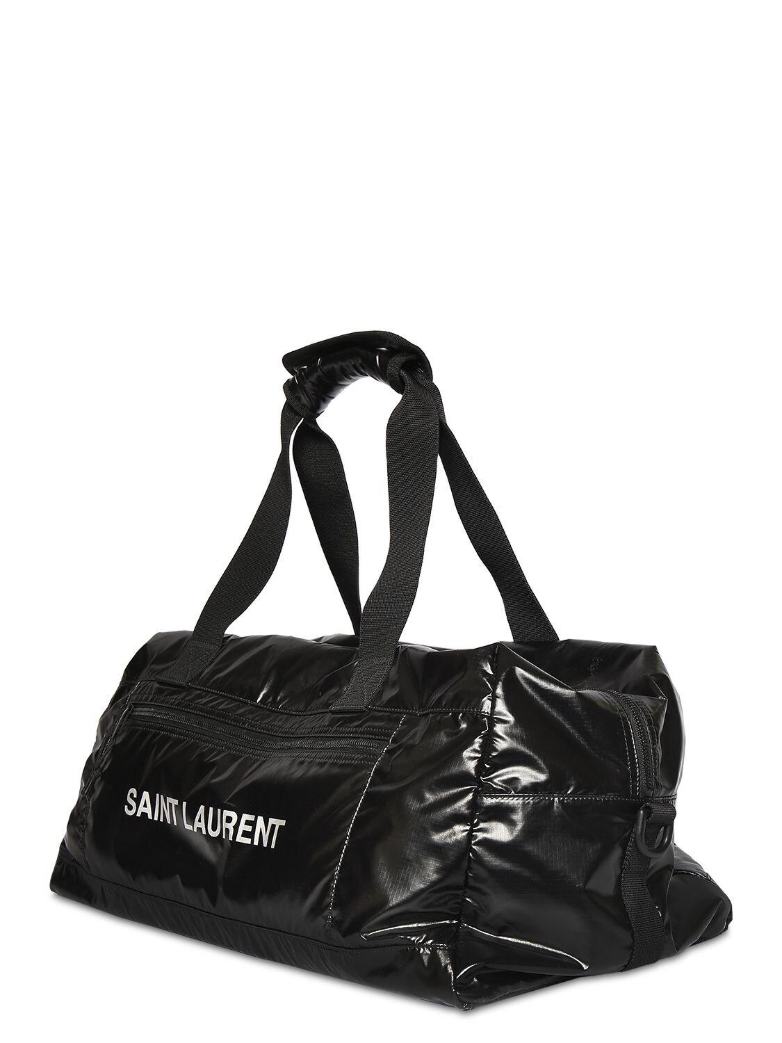 Saint Laurent Synthetic Metallised Nylon Nuxx Duffle Bag in Silver Metallic for Men Mens Bags Gym bags and sports bags 