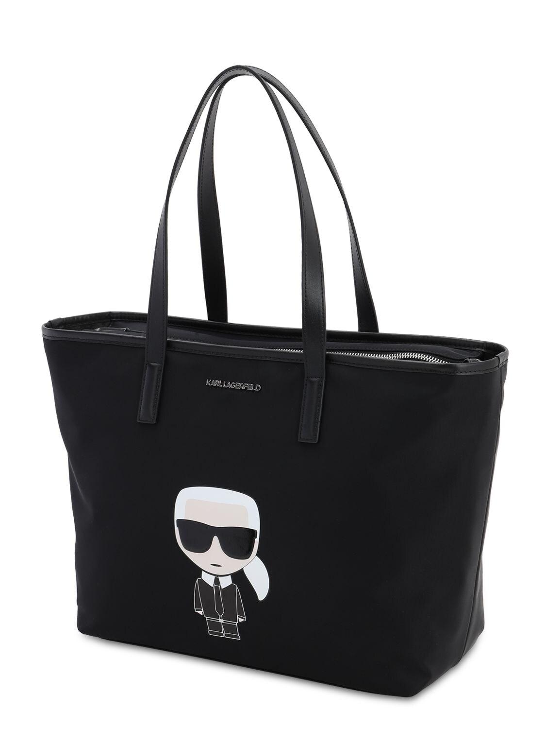 Karl Lagerfeld K/ikonik Karl Tote Bag W/leather in Black - Save 74% - Lyst