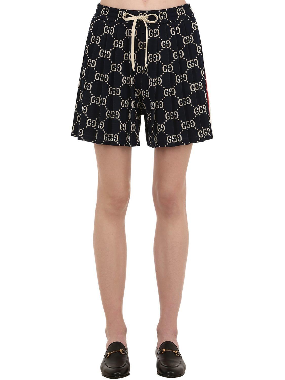 Gucci GG Cotton Jacquard Shorts in Blue/White (Blue) Lyst