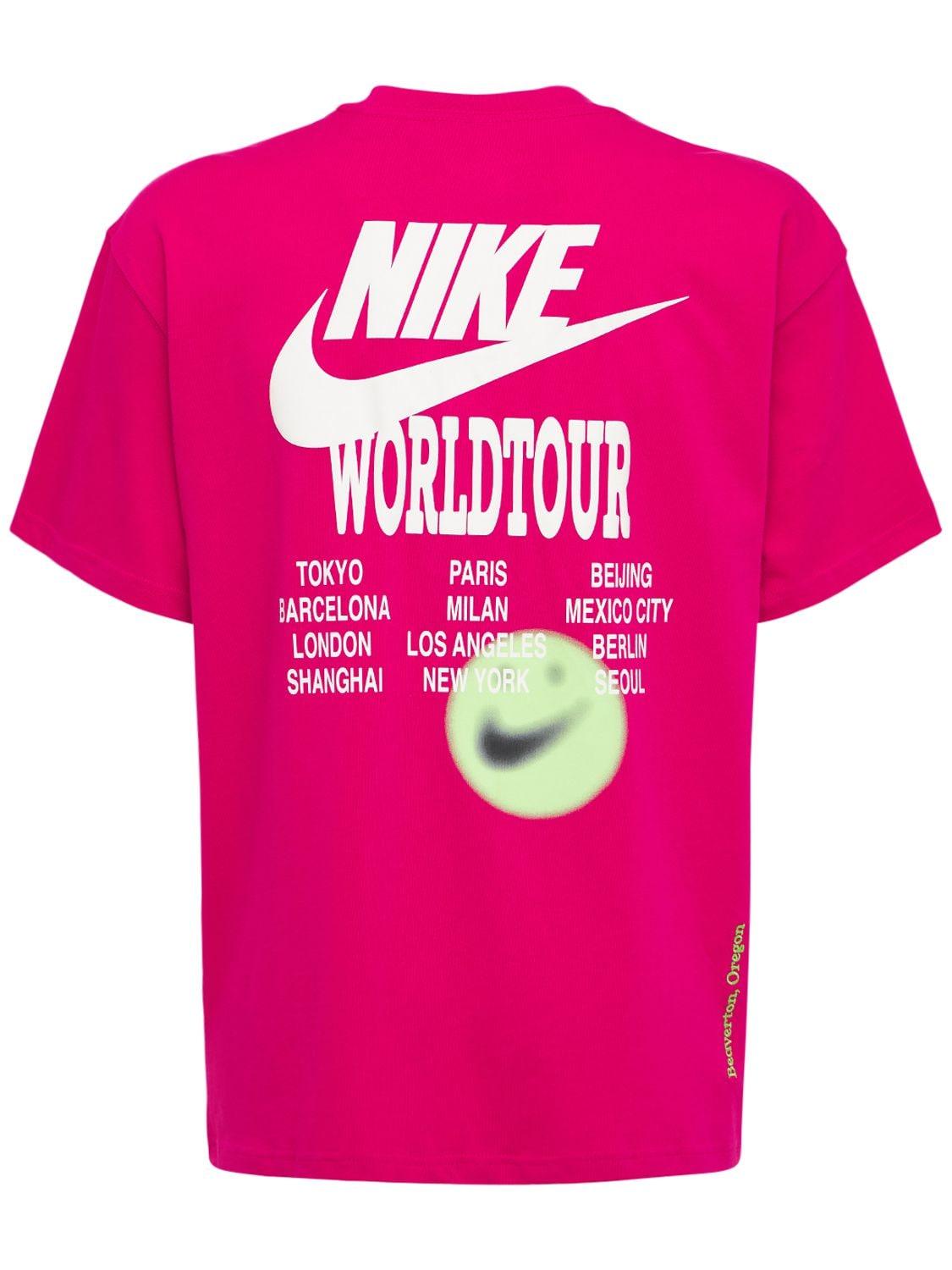Nike World Tour Printed T-shirt in Pink for Men | Lyst